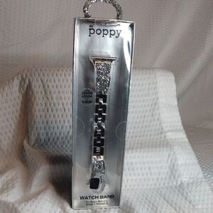 Poppy Silver Blinged Glitter Watch Band For Apple Watch SERIES 1-8